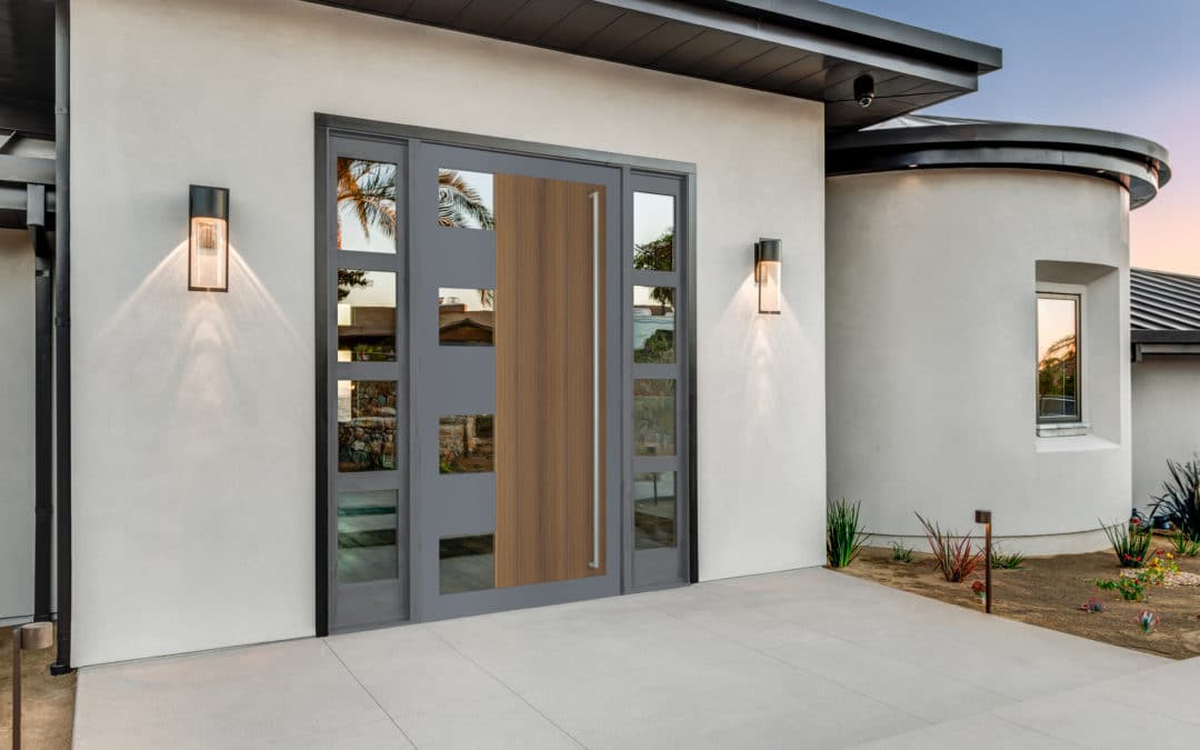 Custom Aluminum / Wood Clad Pivot Door with Glass | Features & Price