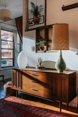 An image of sunlight in a furnished living room.